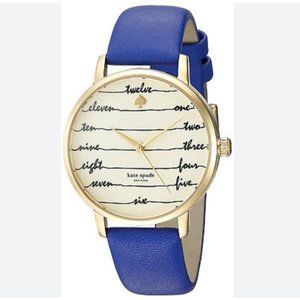 Kate Spade Women's Metro Blue Leather Strap Watch 34mm KSW1238